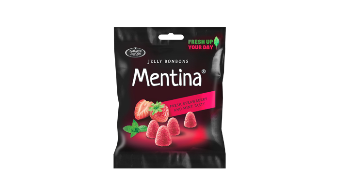Jeleuri Mentina cu aromă de menta si căpșuni, 90 g