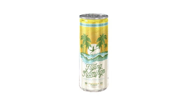 Flying Flamingo Tropical Hard Seltzer Pineapple Punch – Bautura alcoolica, racoritoare, carbogazoasa, cu gust de ananas, 5% alc., 250 ml