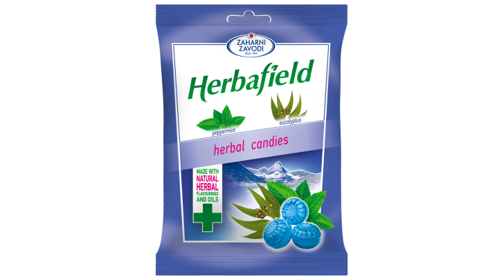 Dropsuri Herbafield cu aromă de mentă și eucalipt, 85 g