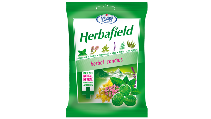 Dropsuri Herbafield cu aromă de mentă și plante, 85 g