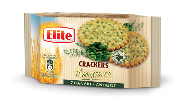 Crackers Elite cu spanac și mărar, 105 g