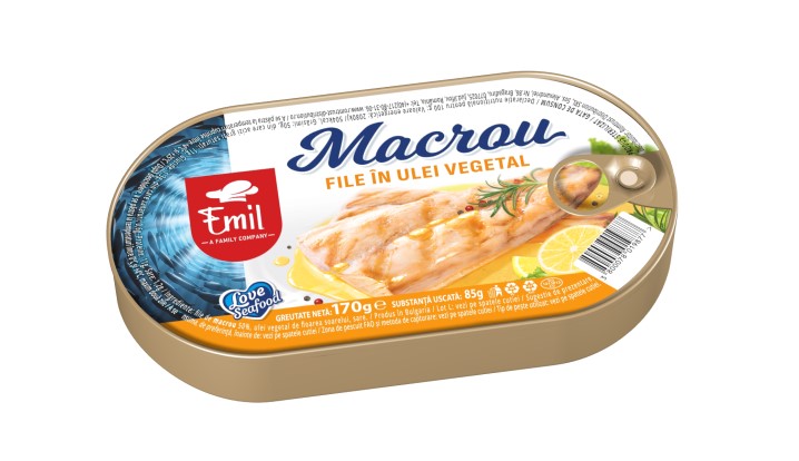 EMIL – Macrou file în ulei vegetal, 170 g