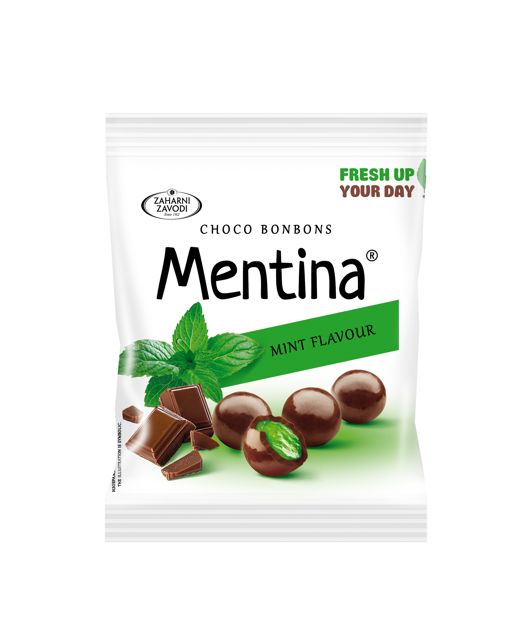 Mentina Choco Bonbons – Jeleuri cu aroma de menta, invelite in ciocolata neagra, 80g
